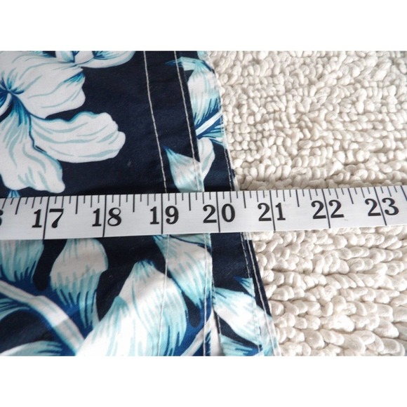 Merona Men's Blue White Floral Pull On Drawstring Board Shorts Size Large - Picture 3 of 6